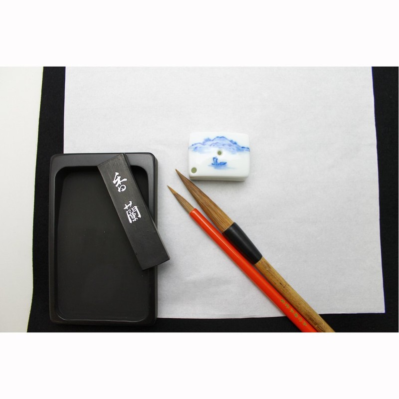 呉竹 水差し 書道用 染付 角小 瀬戸焼 KE2-10