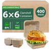 yoyomax [6x6-400Pack] 100% Compostable To Go Food Containers with Lids,