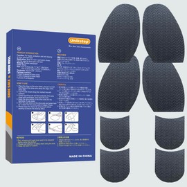 UNIKSTEP 8 Pieces Shoe Sole and Heel Repair Rubber Sheets, Shoe Bottom Front Sole and Heel Replacement Pads, Non Skid Sole Protectors 2 Pairs Soles and 2 Pairs Heels