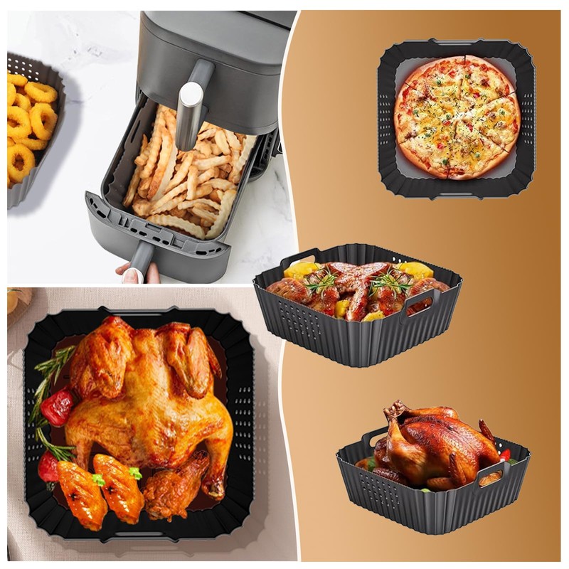 Ninja Doppelstapel-Luftfritteusen-Einlagen, Silikon-Luftfritteusen-Einsatz für Ninja Double Stack 7,6 l Luftfritteuse