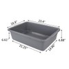 Teyyvn 4 Packs Plastic Bus Tubs, Gray Large Utility Bus
