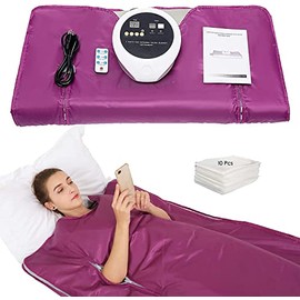 PINAZE Sauna Blanket, Infrared Heating Detox Blanket Professional 2-Zone Digital Control with Double Zipper, for Home & Beauty Salon