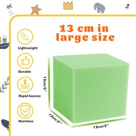 WINTECY 24PCS Foam Cubes 5"x5"x5"- Foam Pit Blocks Set, Soft Stacking Blocks for Indoor Games,Trampolines, Gymnastics, Parkour & Action Sport (Green)