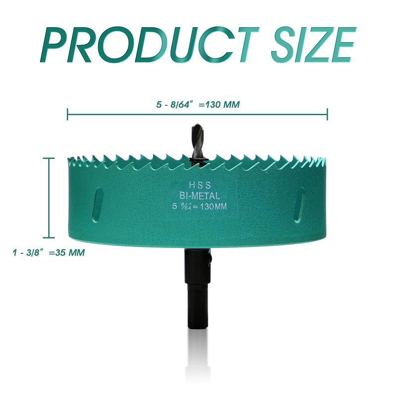 Hole Saw 130 mm, M42 HSS Hole Drill Set Bi-Metal