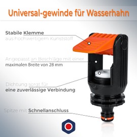 ABAZO Tap Adapter for Kitchen Tap - Universal Hose Connection Tap with Quick Connector for 1/2 Inch and 3/4 Inch Hoses - Robust and Corrosion Resistant - For Kitchen and Garden