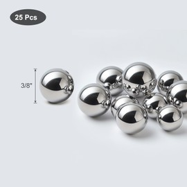HiPicco 3/8 Inch Bearing Balls 304 Stainless Steel G100 Precision Balls Pack of 25