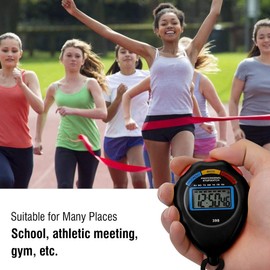 Stopwatches, Sports Stopwatch Digital Watch, Professional Stopwatch with Display for Referee and Match, Sports Competitions, Gym and Other Sports (Black)