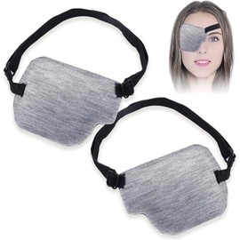 Crystal craft One Eye Patch Right Eye Left Eye, Stylish, Cute, 2-Piece Set, 3D Eye Patch, Eye Mask, 3D, Light Blocking, Eye Patch, Gray