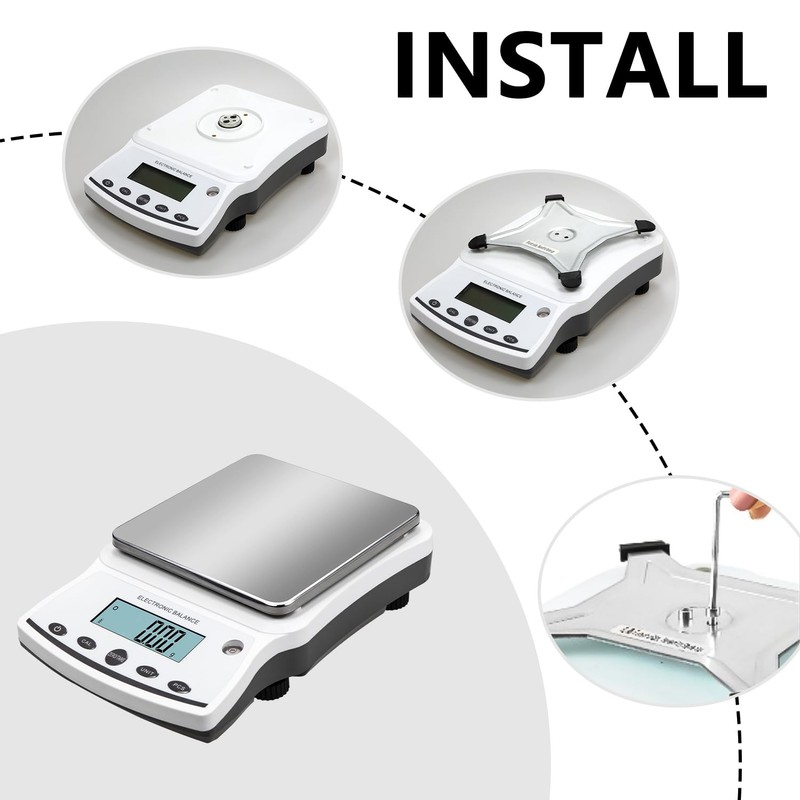 RESHY Lab Scale 5000g x 0.01g, High Precision Digital Analytical