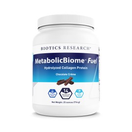 MetabolicBiome™ Fuel Hydrolyzed Collagen Protein, Chocolate - High-Performance Daily Shake, 20g Clean Protein, 9g Non-grain Fiber, 9g Healthy Fats, Microbiome Support, Allergen-free, 14 Servings