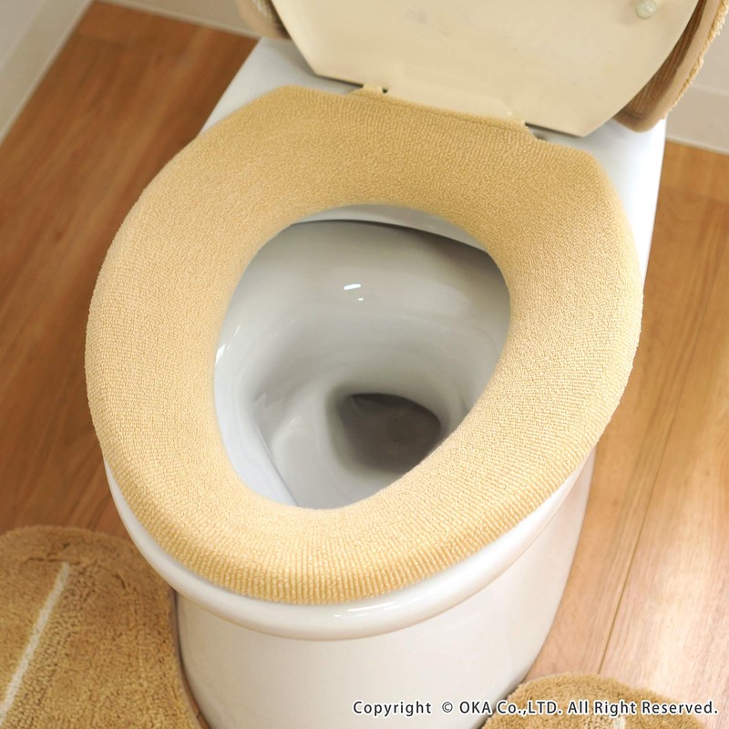 OKA Toilet Seat Cover, Beige, O-type Only, Com Forta 5