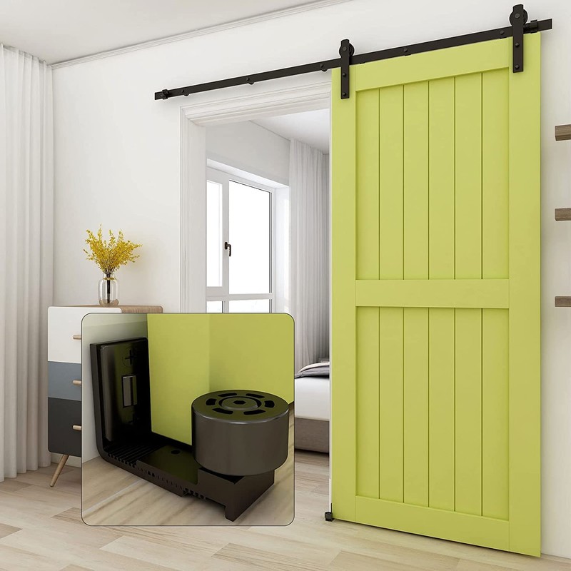 CCJH Upgrade Sliding Barn Door Bottom Adjustable Floor Guide Wall