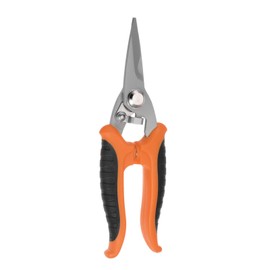 sourcing map Multifunctional Electrician Scissors 7 Inch Stainless Steel Scissors Blades with Orange Black Handle for Cutting Thin Metal Copper Leaves