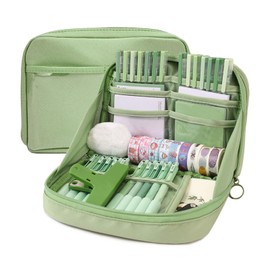 Large Capacity Pencil Case, Big Pencil Pouch Pencil Cases Pencil Case Organizer, Large Pencil Bag College Pencil Case School Pencil Case, Pencil Case with Compartments (Green)