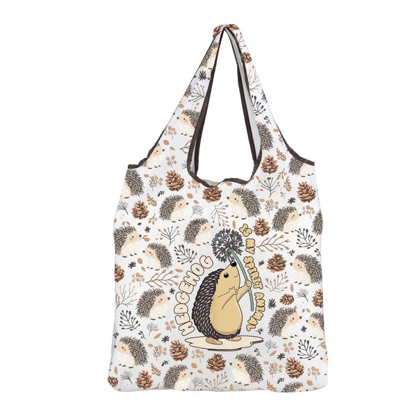 MBMSO Hedgehog Reusable Grocery Bags Cute Hedgehog Gifts for Hedgehog
