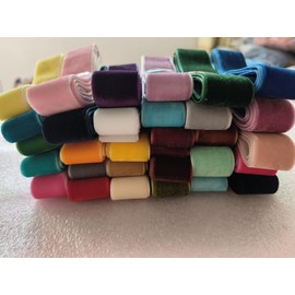 30 Yards 1''(25mm) Velvet Ribbon for Wedding Christmas Gift Box Wrapping Bow Making Bouquet Wrap DIY Craft Decor (Multi-Color, 1''x30Yds)