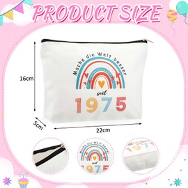 Xuniea Funny Gifts for Women 50th Birthday Includes 1975 Cosmetic Bag 50th Birthday and 50th Birthday Socks Makeup Bag and Stockings Gift for Women Vintage 1975