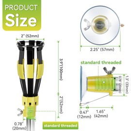 Dreyoo 2 Piece Set Light Bulb Changer, Standard Incandescent Bulb Changer and Suction Cup Light Bulb Changer Compatible with DocaPole and Other Standard Threaded Extension Pole (Pole Not Included)