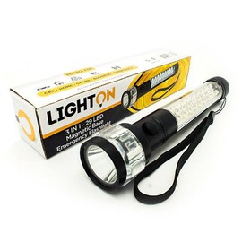 LightOn Portable Flashlight 3 in1 Emergency LED Magnetic Base 29 LED Light Emergency Kit - Single