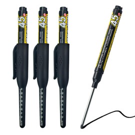 NORXUAZE 4 pcs black Long Nib Deep Hole Marker Pen - 45mm Extra-Length Tip for Precise Marking, Refillable Water-Resistant Construction Marker, Heavy-Duty Carpenter Pen for Woodworking & Plumbing
