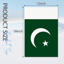 Pakistan Garden Flag 12x18 Inch Double Sided 3 Ply Pakistan Flags with Vivid Color for Outside Courtyard Parade Lawn Decor, Nation Flags for Yard Home Indoor Outdoor Decorations