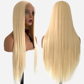 SSSNIVIA Blonde Wig Synthetic Lace Front Wig Glueless 13x4 HD Lace Front Wigs Pre Plucked 613 Long Straight Ready to Wear Wigs for Black Women 26 Inch