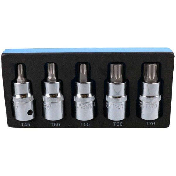 1/2" Drive Male Torx Star Sockets Bits T45 T50 T55