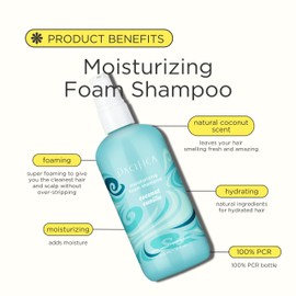 Pacifica Beauty Coconut Vanilla Moisturizing Foam Shampoo, Haircare, Deep Conditioning, Soft and Smooth Hair, For All or Dry and Damaged Hair Types, Clean Hair Care, Vegan, 12 fl oz (1 Count)