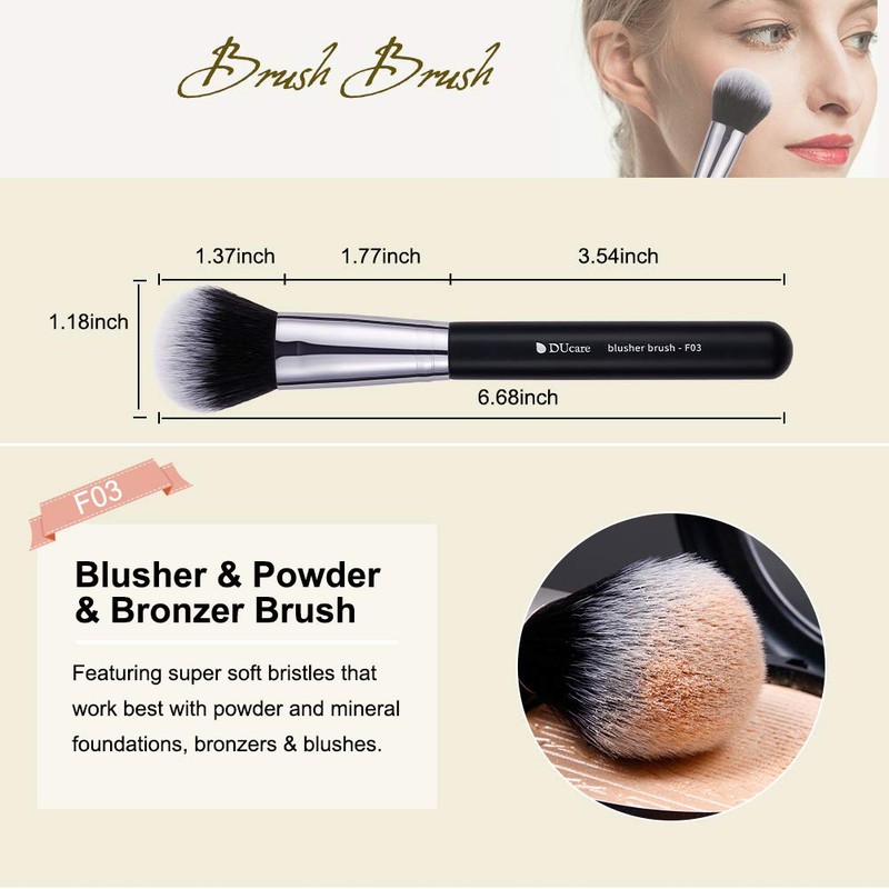 DUcare 3 Pieces Make Up Brush Travel Set - Foundation