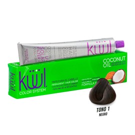 KÜÜL - Color System Tinte Permanente para Cabello Tono 1 90 ml, con Aceite de Coco, Filtro UV y Colágeno, Prolonga Intensidad del Color, Aporta Hidratación, Brillo y Sedosidad, Coloración Cabello