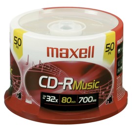 Maxell 625156 - CDR80MU50PK 80-Minute Music CD-Rs (50-ct Spindle) Red