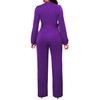 Purple Jumpsuits for Women Dressy Long Sleeve Long Straight Pants