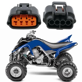 VGOL 2 Pieces 4 Pin Motors Fuel Pump Electrical Connector Plug Fuel Pump Cable Wire Harness Plug Compatible with YAMAHA YFM 700 RAPTOR VIKING 6195-0030