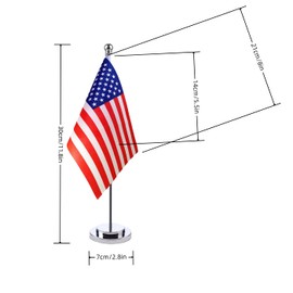 American Table Flag United States Desktop Flags With Resistant Stainless Steel Stand Base USA Desk Flag For Veteran Office Home International Conference American Theme Party Holiday Decorations