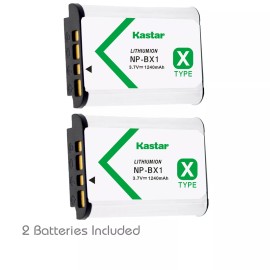 For Sony 2x Kastar Battery for Sony NP-BX1 HDR-PJ440 DSC-HX50 HX60 HX80 HX90 RX1R RX1R II
