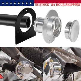 Unbranded 2" Fuel Filler Neck With Gas Cap Billet Aluminum & Weld-On Steel Mount Bracket