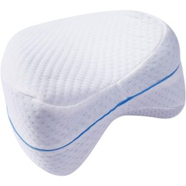 Almohada para rodilla y pierna, cómoda espuma viscoelástica, contorno legado para la espalda, cadera, piernas y rodilla, cuña y alivio de presión de nervio ciático, dolor de articulaciones, embarazo y dormir de lado, Blanco (UNA)