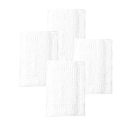 TT ThreadTrade Egyptian Cotton Key Pattern Bath Mats, Washable, Quick Dry, Absorbent And Durable, Comfortable And Cozy, Long Lasting, 50x70 cm, (White, Pack of 4)