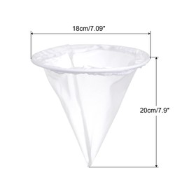 uxcell 60 Mesh Paint Filter Bag 7" Dia Cone Shape Nylon Strainer for Filtering Paint, Gasoline, Fuel, Home Brewing