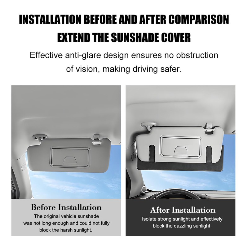 Zpana Sun Visor Extender for Car, Anti-Glare Adjustable Vehicle Visor