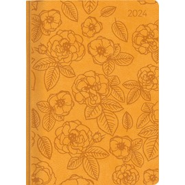 Ladytimer Grande Deluxe Honey 2024 Pocket Calendar A5 (15 x 21 cm) Tucson Cover with Embossed Motif Weekly 128 Pages Alpha Edition