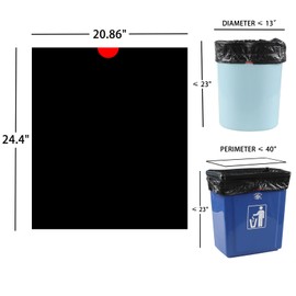 Cinkyou 5 Gallon Bathroom Trash Bags with Drawstring, Small Drawstring Garbage Bags, 104 Counts, Black
