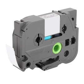 Respicefinem Thermal Printing Tape 18mm Black on White Strong Adhesive Film PET Label Tape Abrasion Resist Long Lasting Ink for Label Printers PTE100 PTD210 PTE300