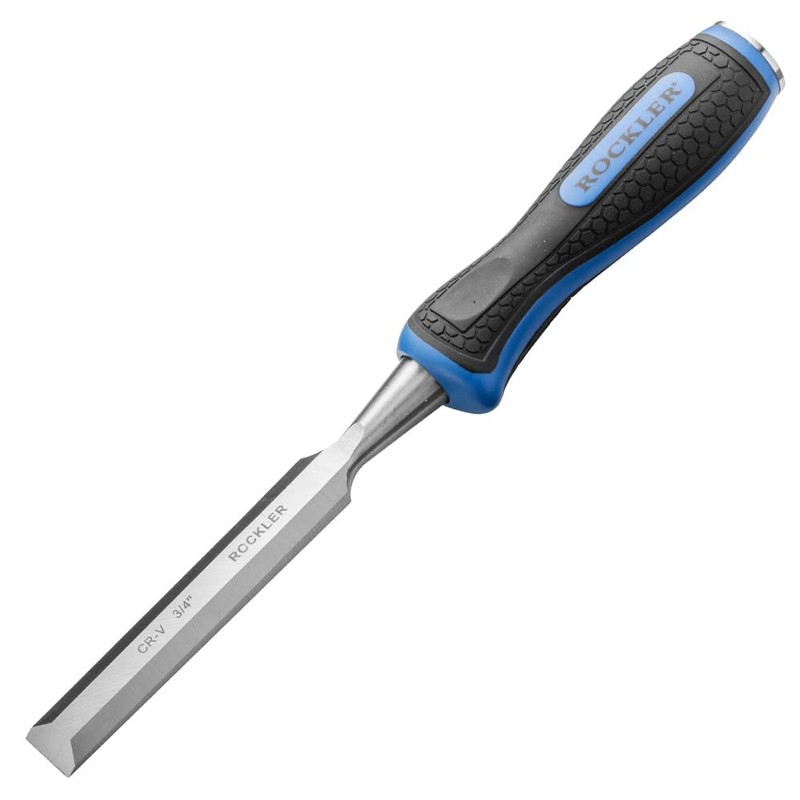 5-Piece Tang Chisel Set Woodworking w/Honing Guide & 2-Sided Sharpening