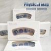 24Pcs Blue Cat Eye Press on Toenails for Art with