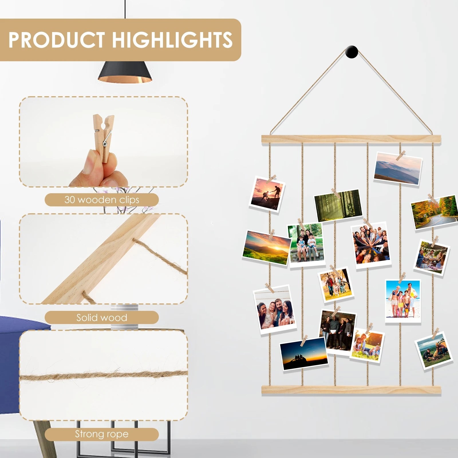 ClearView Picture Frame Collage – Multi-Photo Hanging Display for Wall Decor, Living Room and Bedroom Gallery