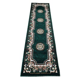 Kingdom Traditional Runner Area Rug Hunter Green Persian Design D123 (2 Feet X 7 Feet)