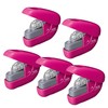 Plus No Needle Stapler Paper Clinch Pink Set of 5