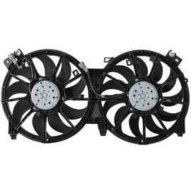 DNA MOTORING OEM-RF-0230 Factory Style Radiator Cooling Fan Assembly Cooling Efficiency Improved Direct Replacement [Compatible with Nissan Maxima 2009-2014] , Black