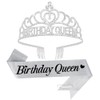 Amariver silver birthday queen sash and crown